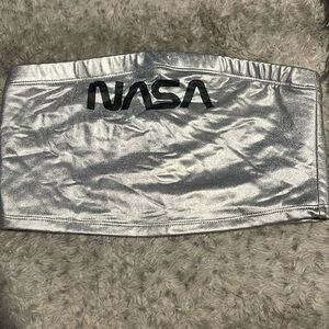 NASA silver crop top